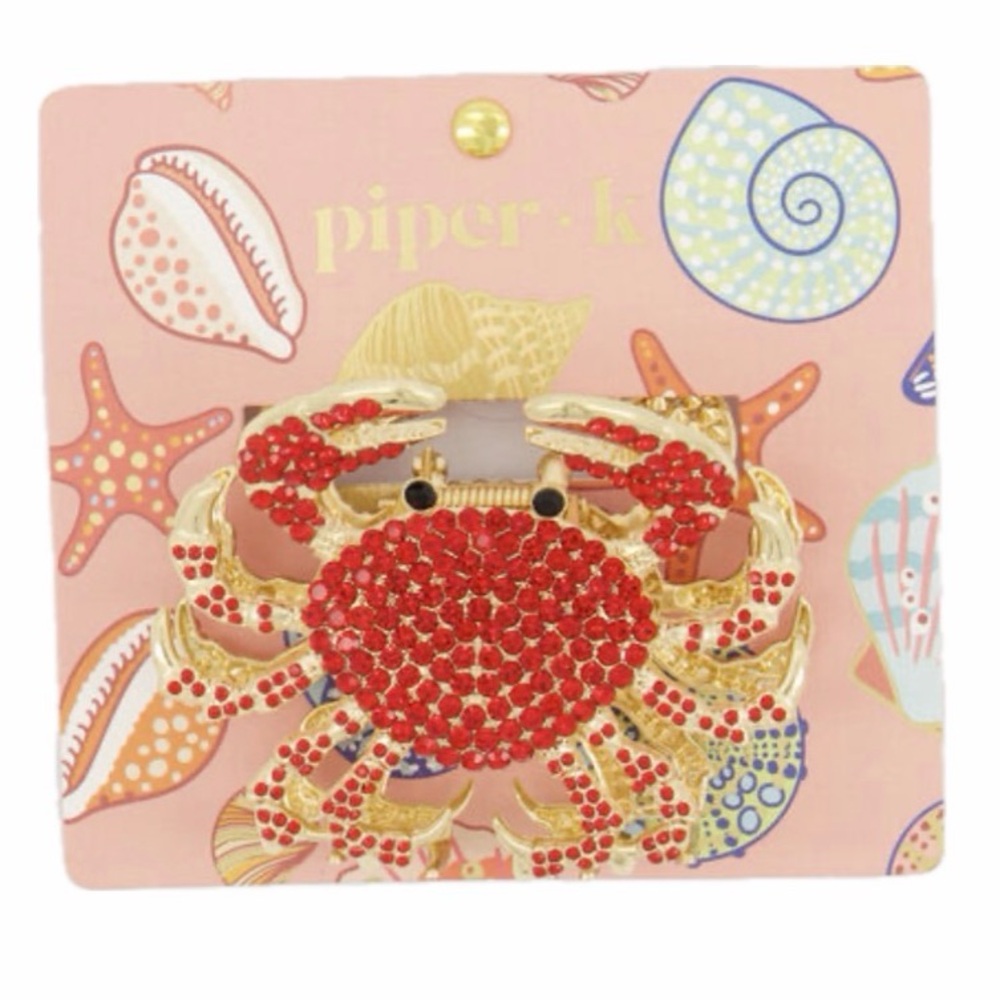 NWT ⚜️🦀⚜️ Piper K gorgeous red crab hair claw clip - Picture 3 of 13